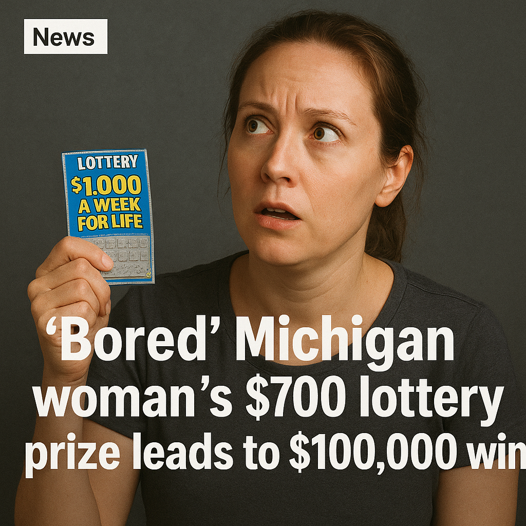 'Bored' Michigan woman's $700 lottery prize leads to $100,000 win