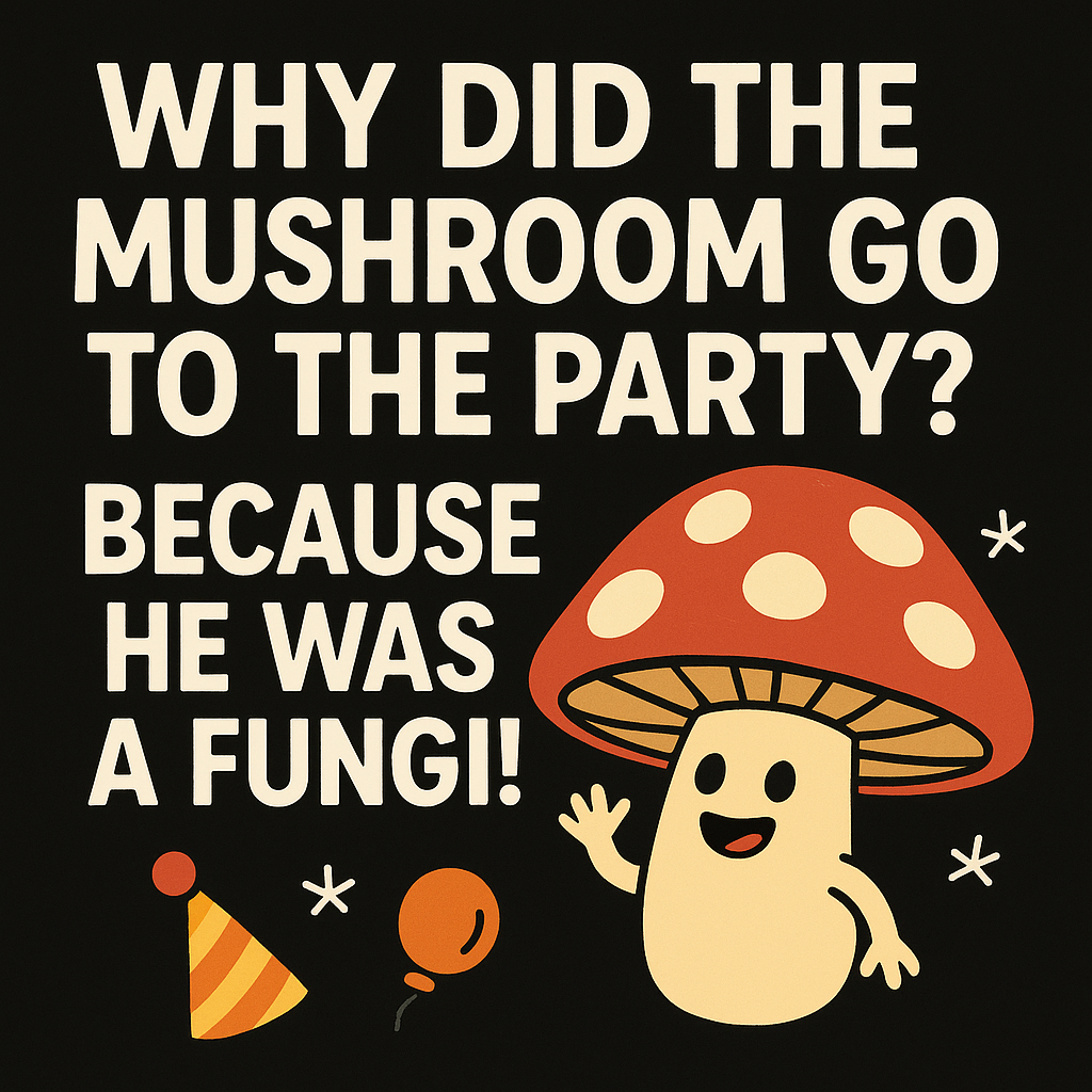 Why did the mushroom go to the party? Because he was a fungi!