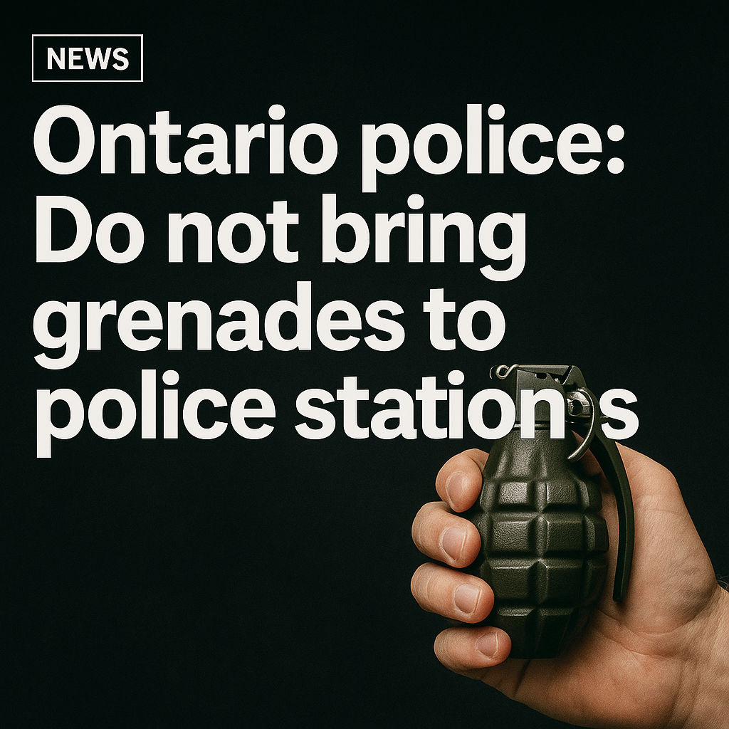 Ontario police: Do not bring grenades to police stations