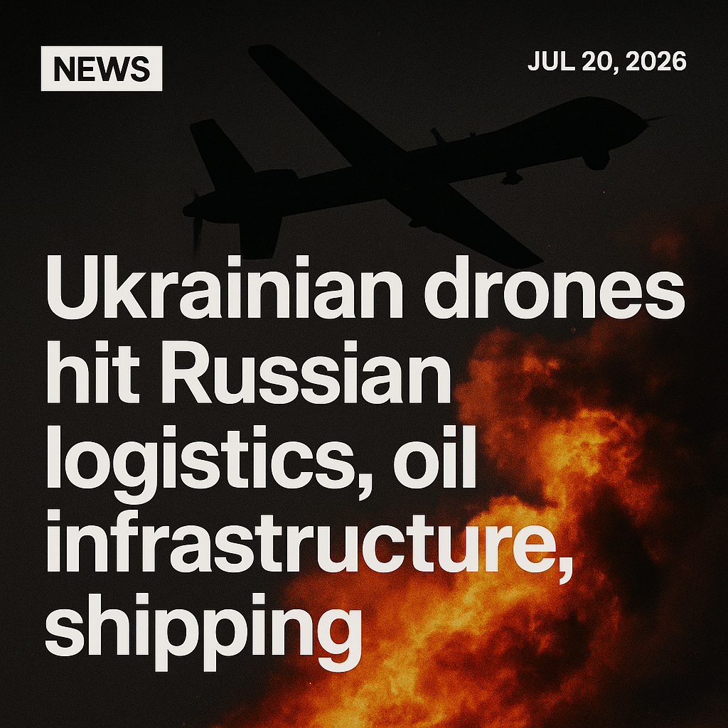 Ukrainian drones hit Russian logistics, oil infrastructure, shipping