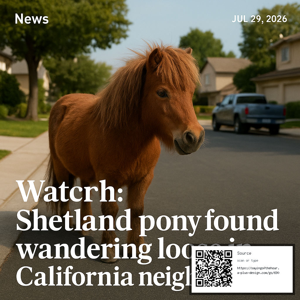 Watch: Shetland pony found wandering loose in California neighborhood
