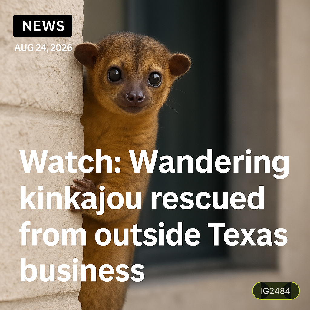 Watch: Wandering kinkajou rescued from outside Texas business