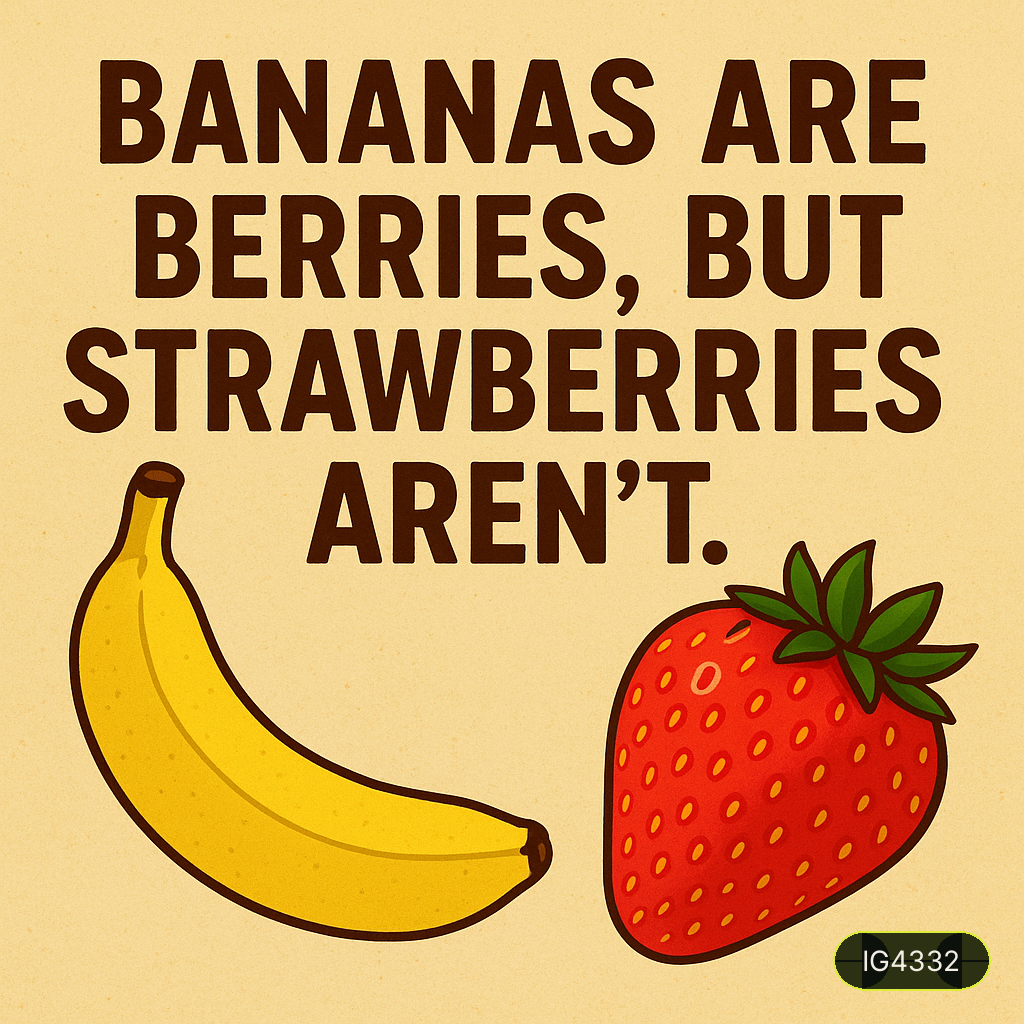 Bananas are berries, but strawberries aren’t. Nature names things like it lost a bet.