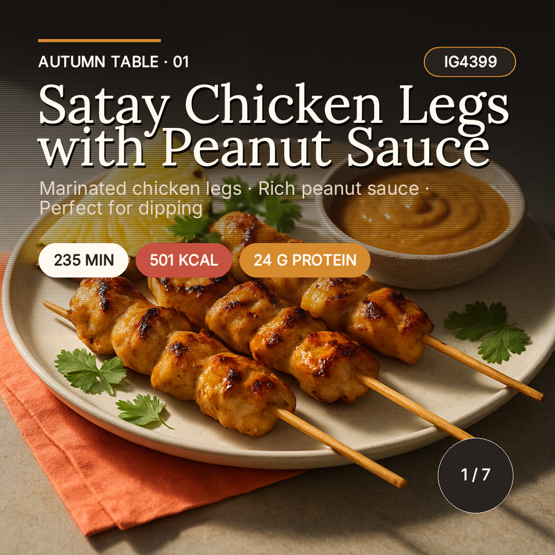 Satay Chicken Legs with Peanut Sauce
