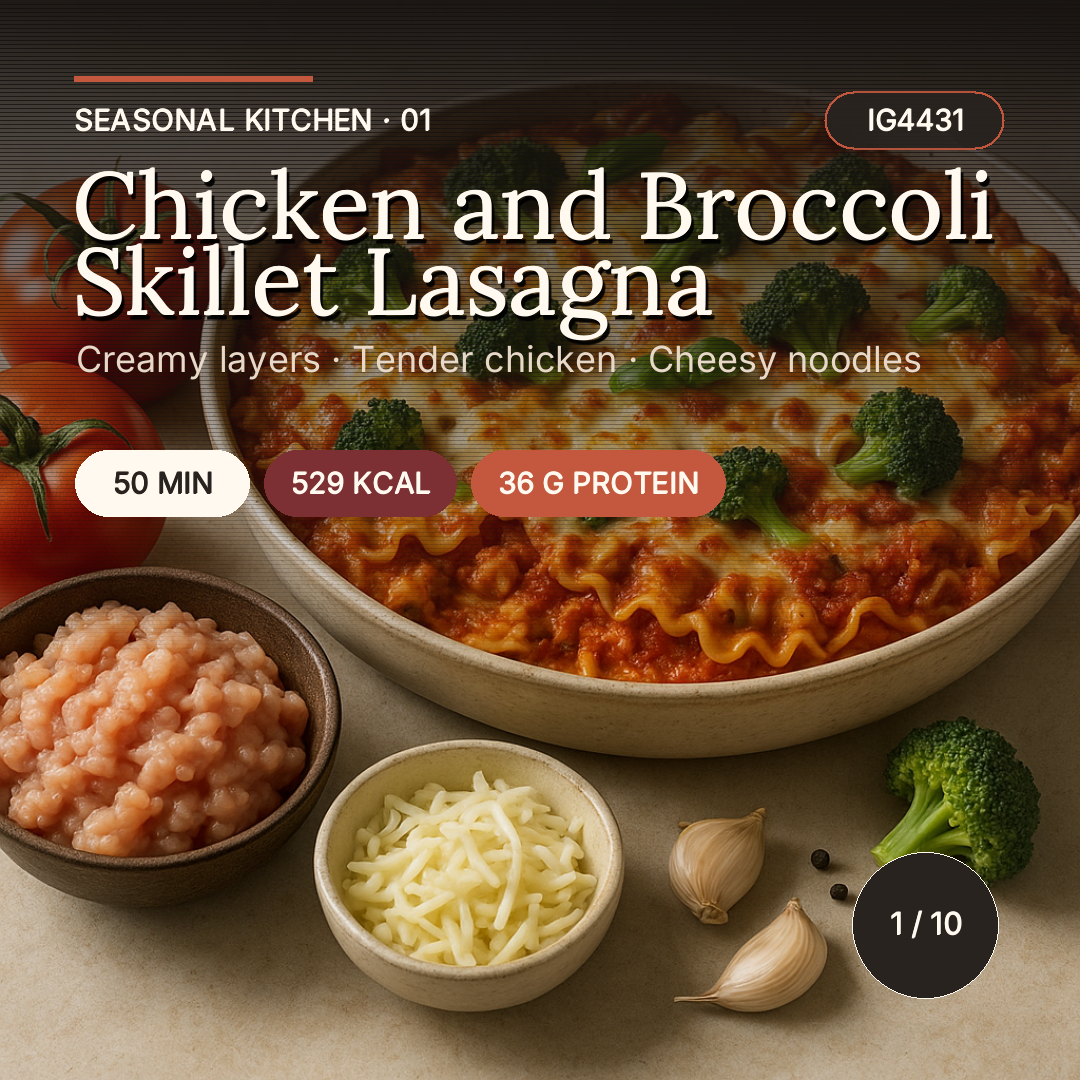 Chicken and Broccoli Skillet Lasagna